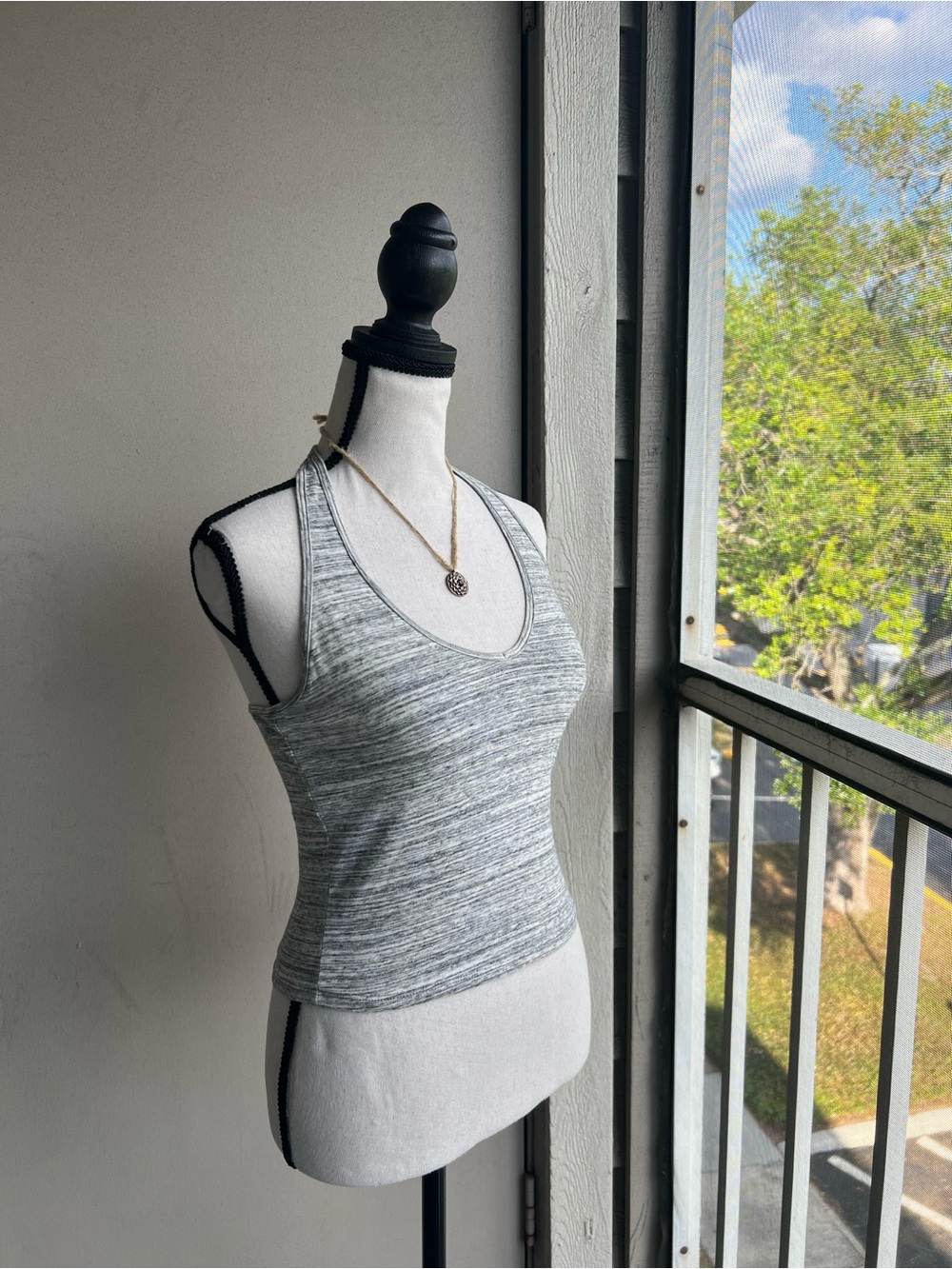 Hollister Cotton Gray Marled Halter Tank Top